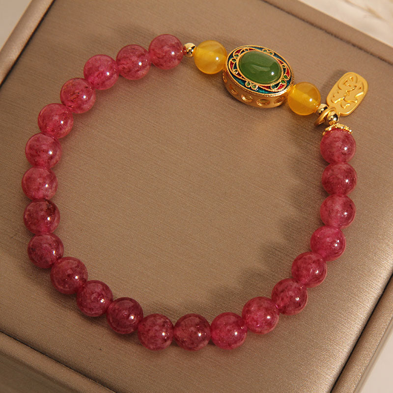 Good Luck · Strawberry Crystal Bracelet