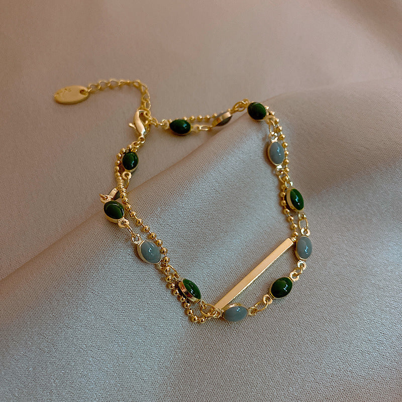 Duet • Pulsera de piedra de jade esmeralda
