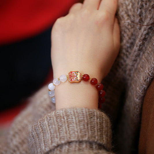 Natural Double color agate Bracelet