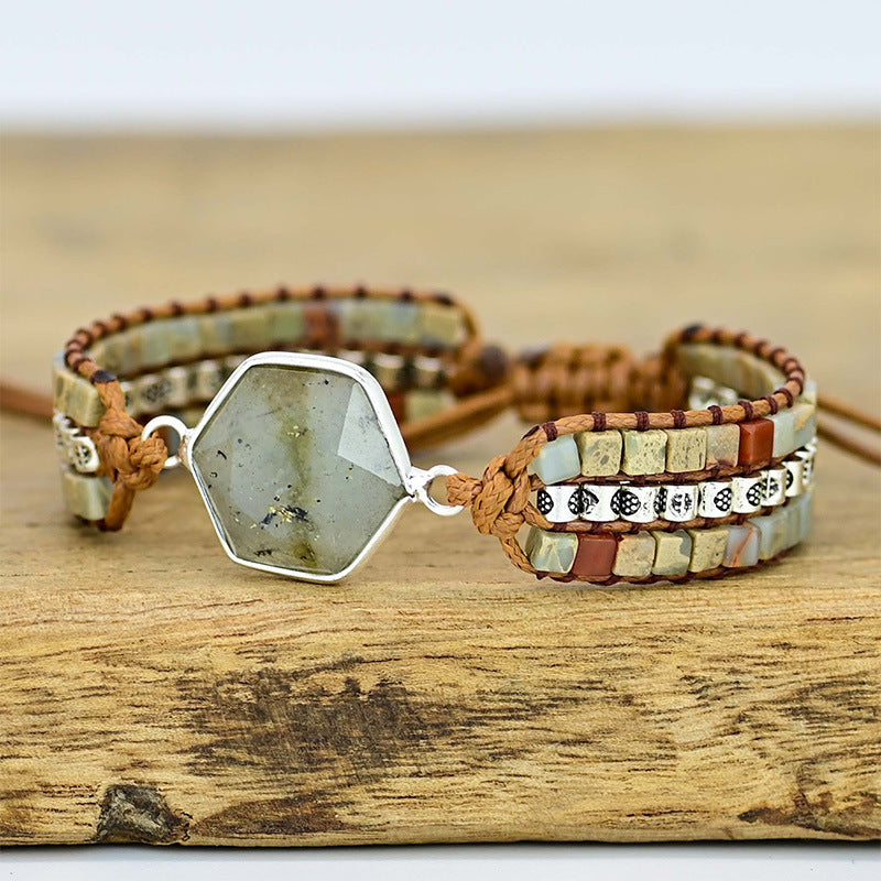Pulsera Hexagonal de Labradorita