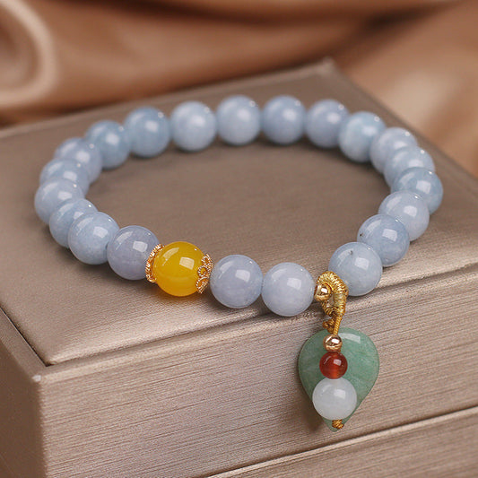 Green Leaf · Aquamarine Bracelet