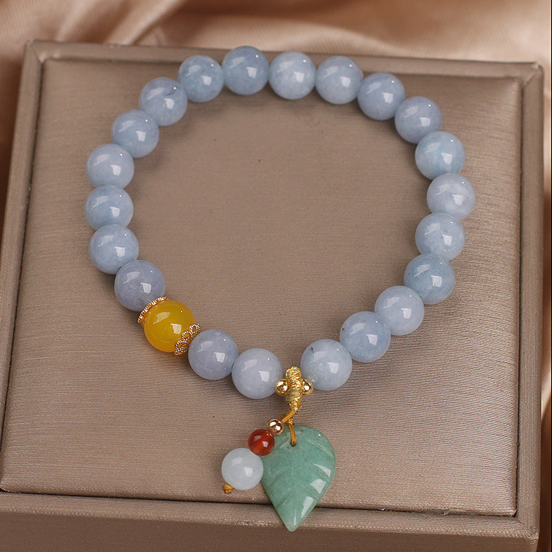 Green Leaf · Aquamarine Bracelet