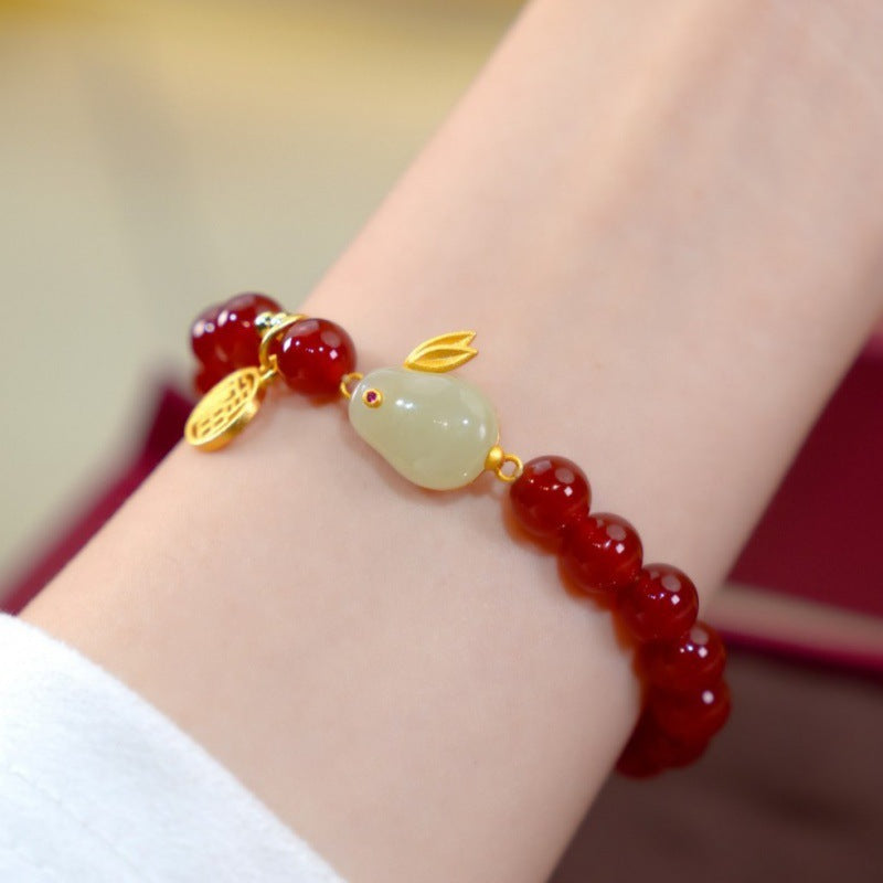 Lucky Rabbit · Natural Red Agate Bracelet