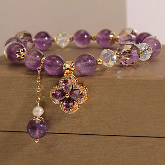 Four-leaf clover · Amethyst Bracelet