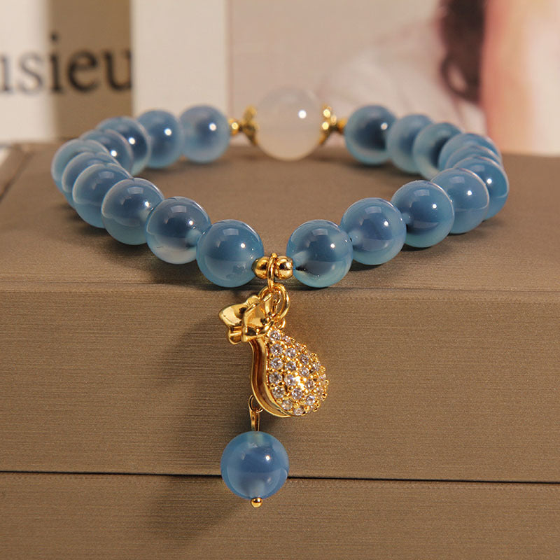 Money Bag · Blue Salt Source Agate Bracelet