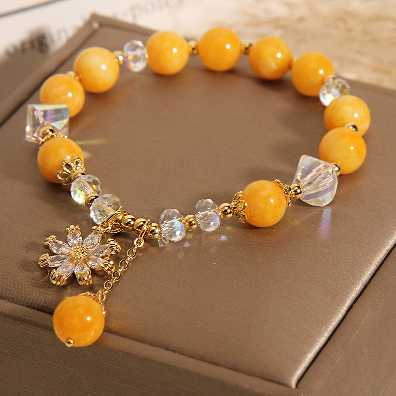 Chrysanthemum · Natural Yellow Agate Bracelet