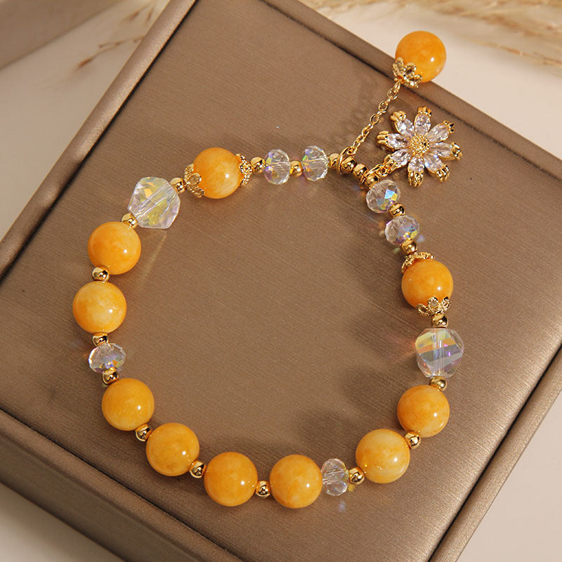 Chrysanthemum · Natural Yellow Agate Bracelet
