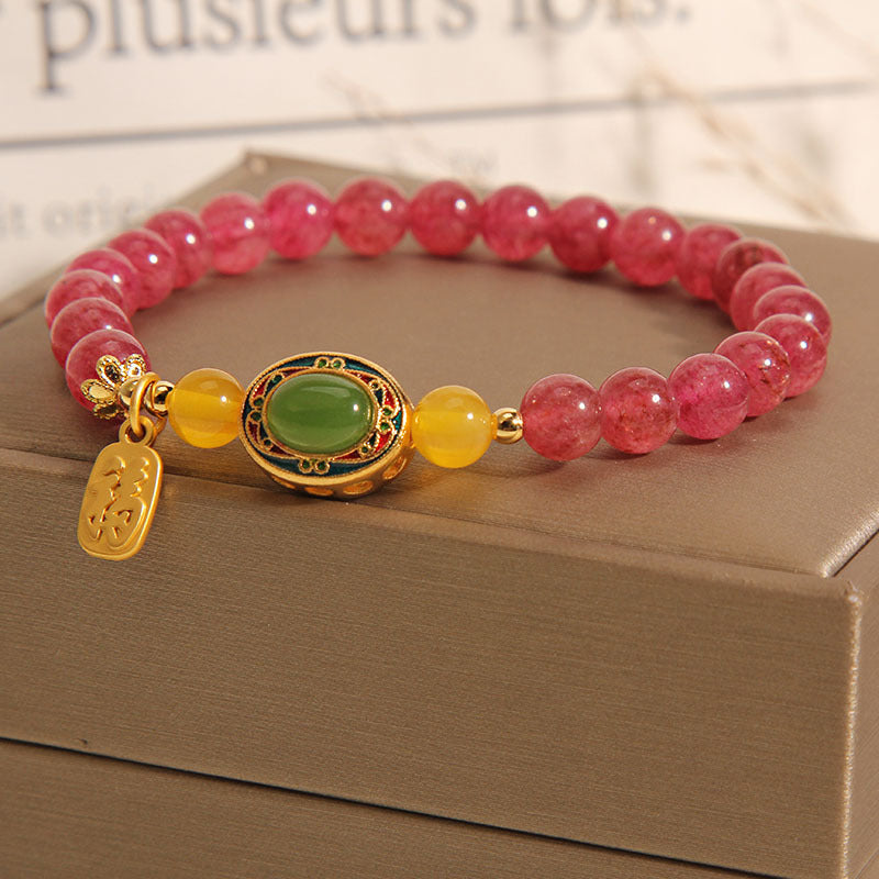 Good Luck · Strawberry Crystal Bracelet