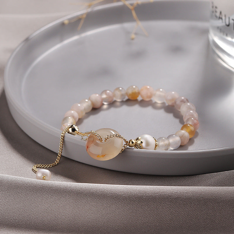 Lucky Buckle · Pulsera de Ágata Sakura Natural