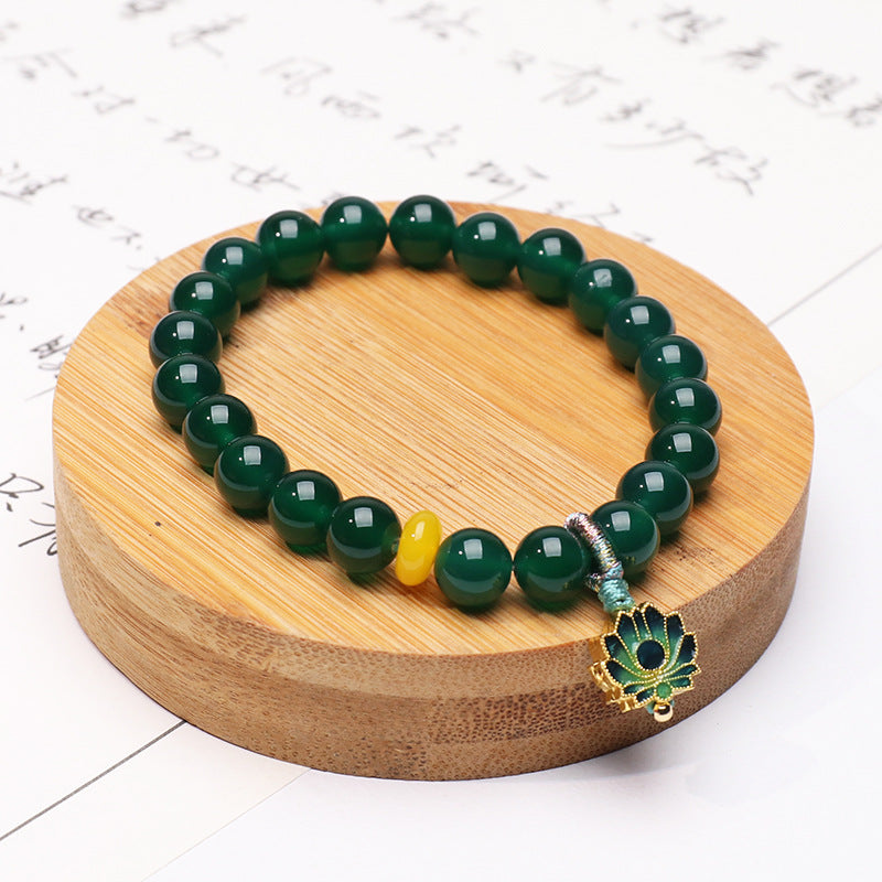 Lotus · Green Agate Bracelet