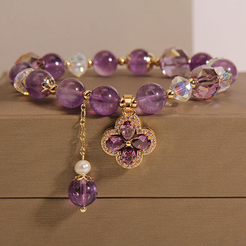 Four-leaf clover · Amethyst Bracelet
