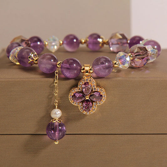 Four-leaf clover · Amethyst Bracelet