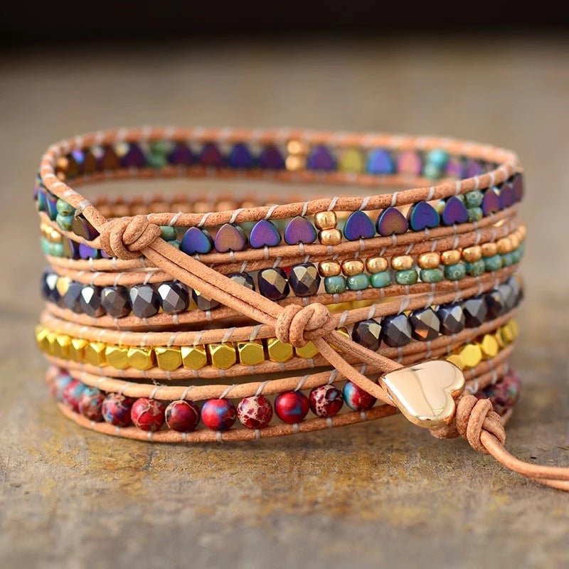 Pulsera envolvente de jaspe imperial