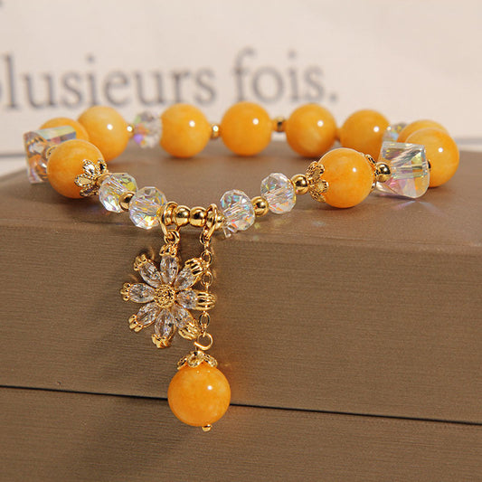 Chrysanthemum · Natural Yellow Agate Bracelet