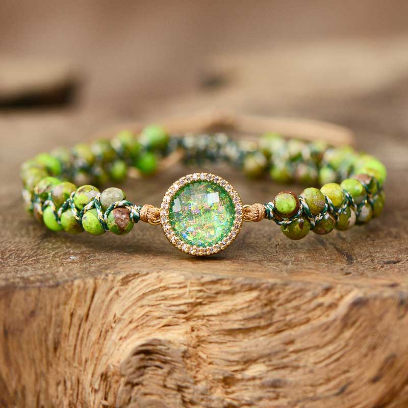 Pulsera de ópalo y jaspe