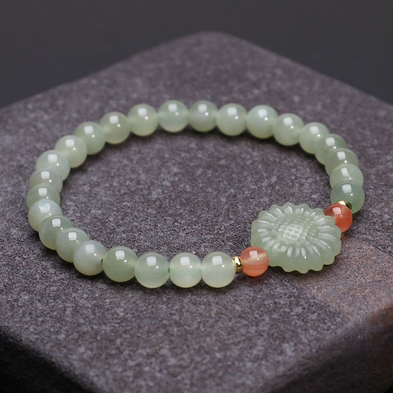 Sunflower · Emerald Jade stone Bracelet