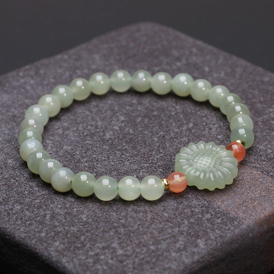Sunflower · Emerald Jade stone Bracelet