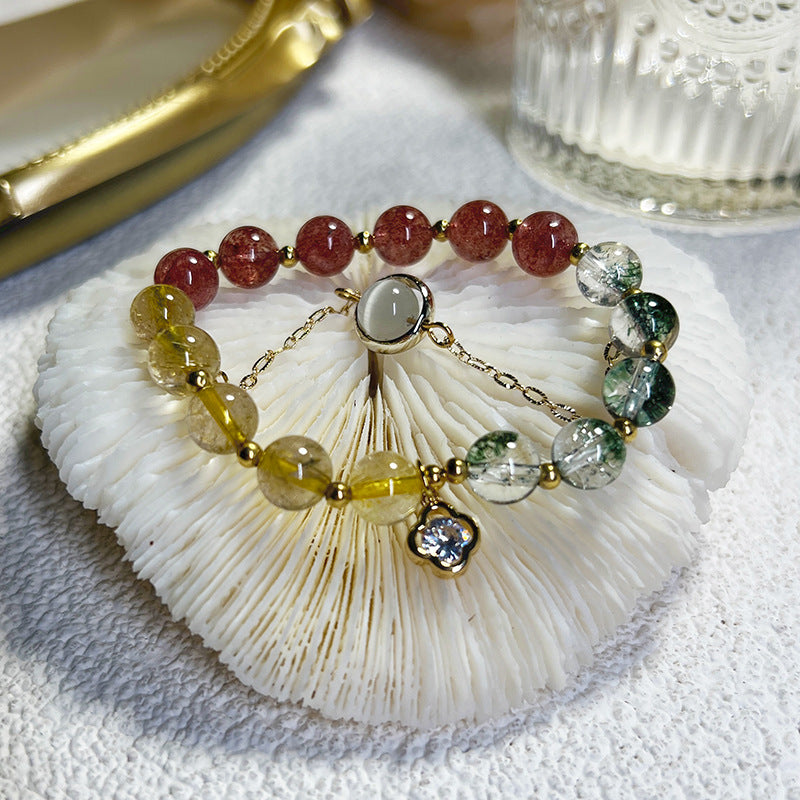 Four Leaf Clover · Aquatic Crystal Bracelet