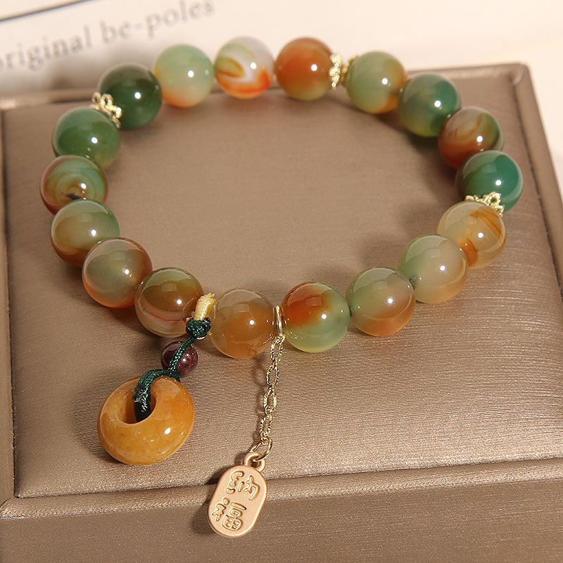 Safety clasp · Natural colorful agate bracelet