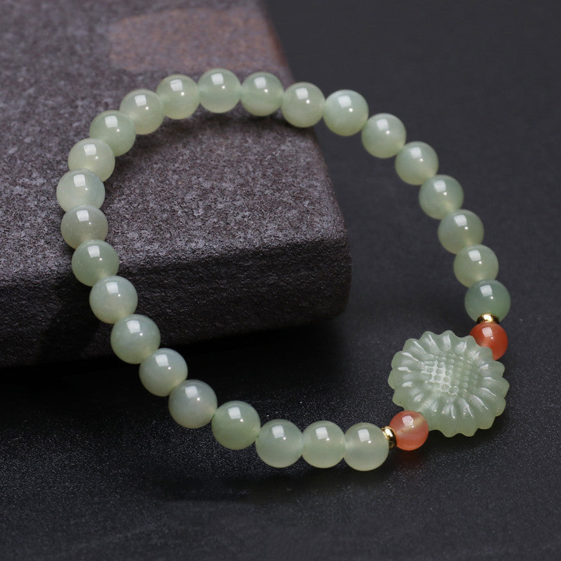 Sunflower · Emerald Jade stone Bracelet