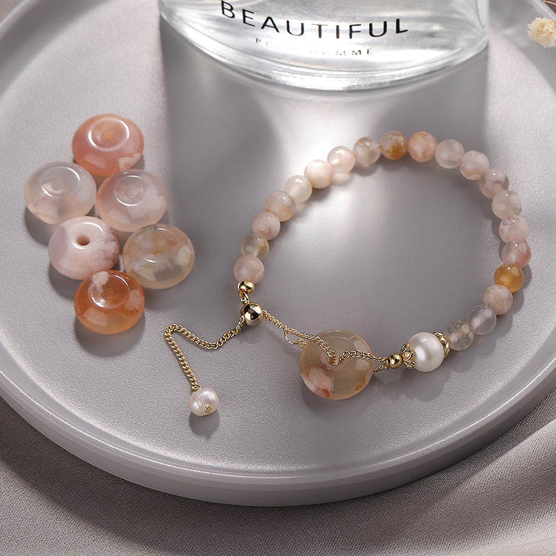 Lucky Buckle · Pulsera de Ágata Sakura Natural