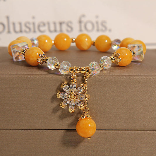 Chrysanthemum · Natural Yellow Agate Bracelet