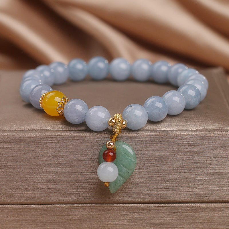 Green Leaf · Aquamarine Bracelet