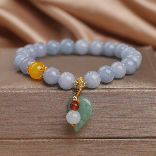 Green Leaf · Aquamarine Bracelet