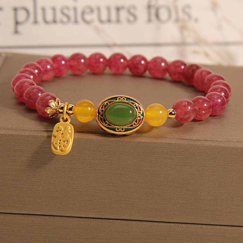 Good Luck · Strawberry Crystal Bracelet