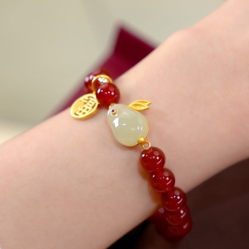 Lucky Rabbit · Natural Red Agate Bracelet