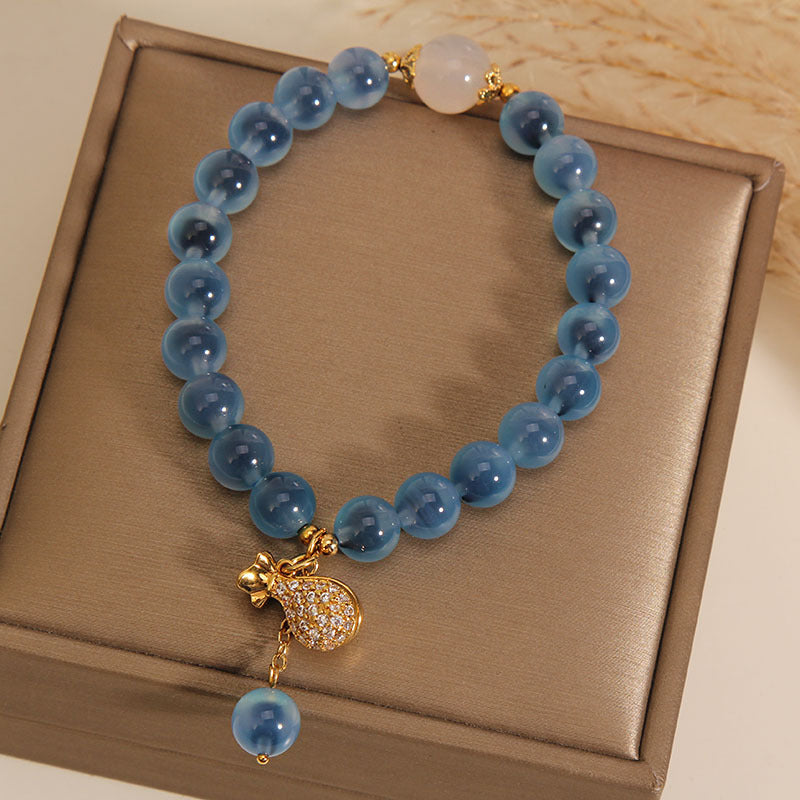 Money Bag · Blue Salt Source Agate Bracelet