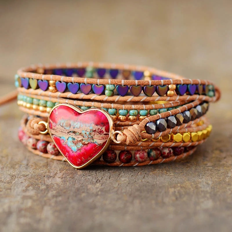 Pulsera envolvente de jaspe imperial