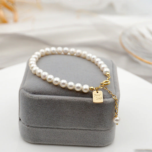 Good Luck Tag · Natural Freshwater Pearl Bracelet