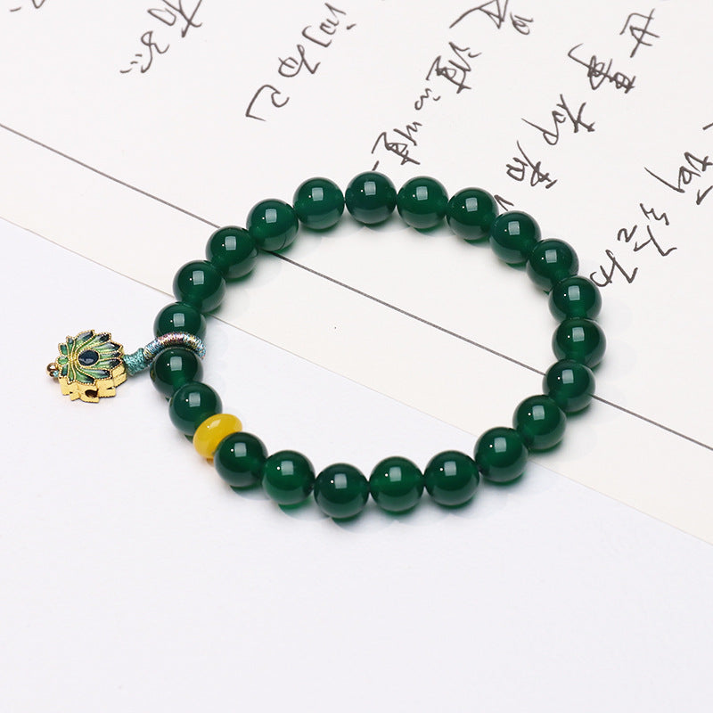 Lotus · Green Agate Bracelet