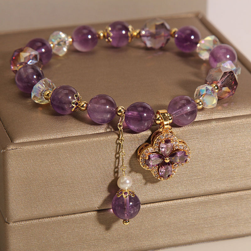 Four-leaf clover · Amethyst Bracelet