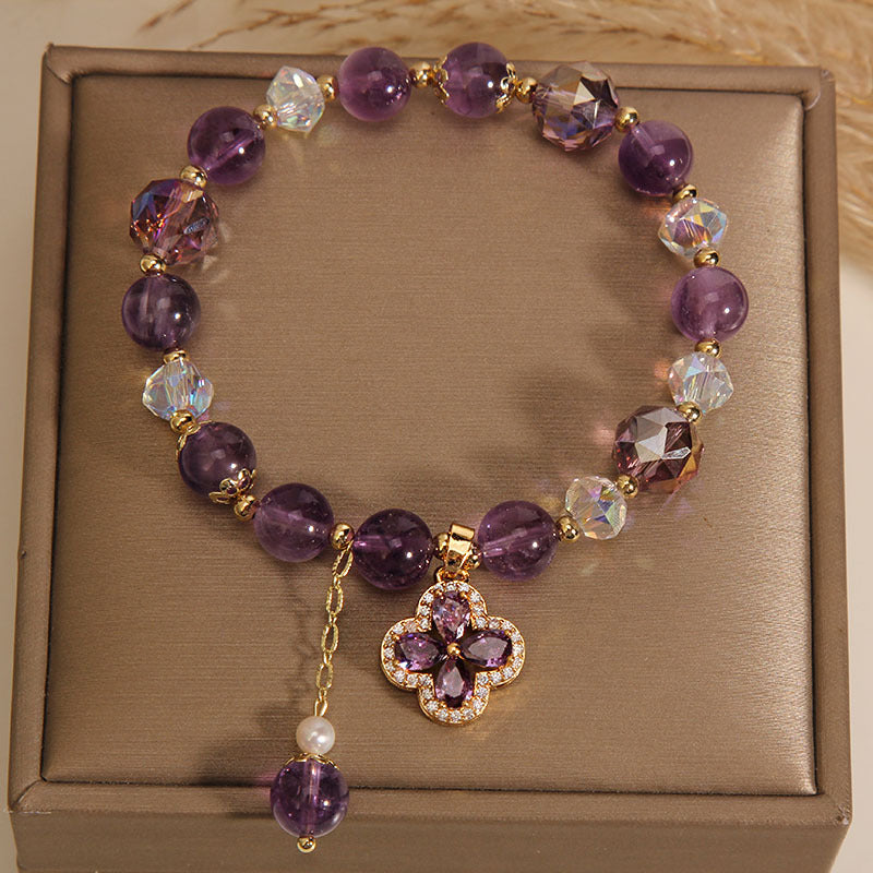 Four-leaf clover · Amethyst Bracelet