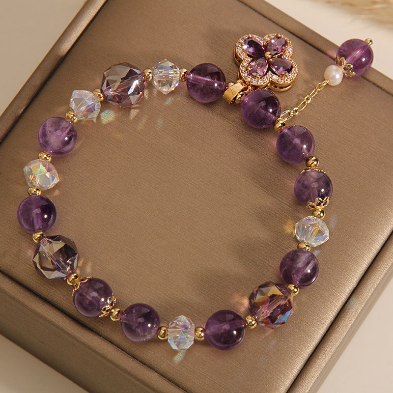 Four-leaf clover · Amethyst Bracelet