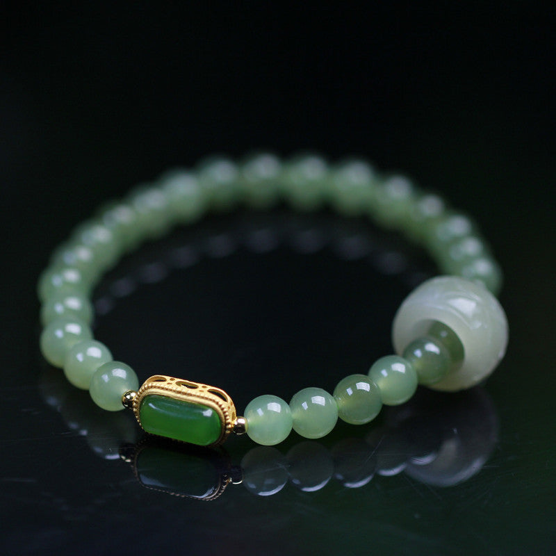 Práctica · Pulsera de piedra de jade esmeralda natural