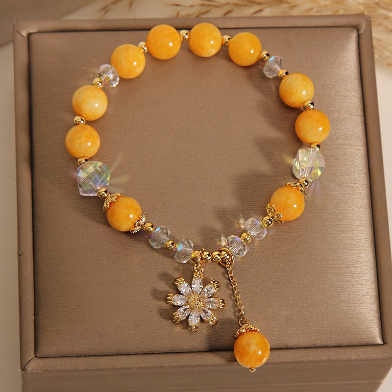Chrysanthemum · Natural Yellow Agate Bracelet