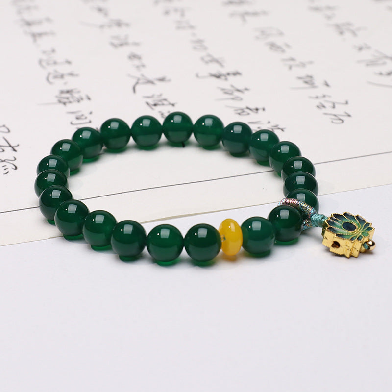 Lotus · Green Agate Bracelet