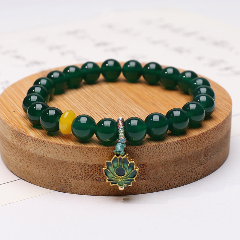 Lotus · Green Agate Bracelet
