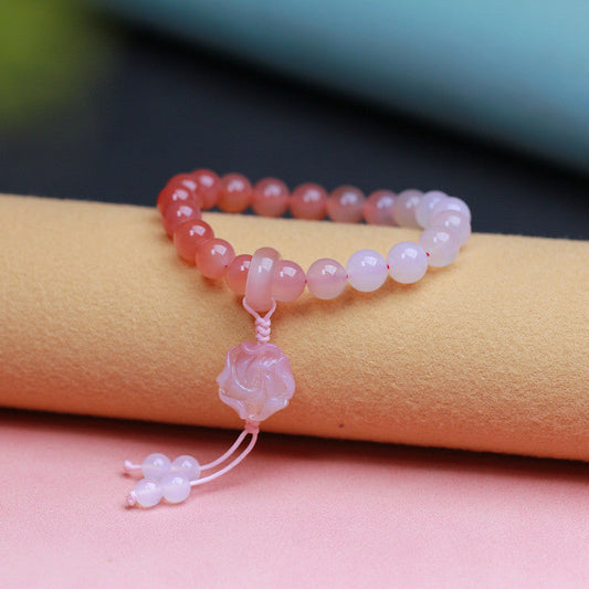 Rosa · Pulsera de ágata roja del sur natural