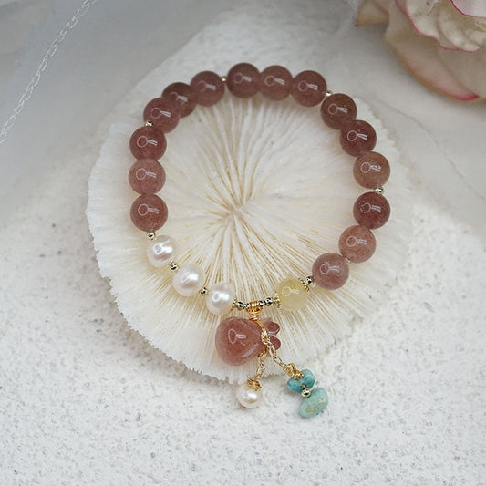 Lucky bag · Strawberry crystal bracelet