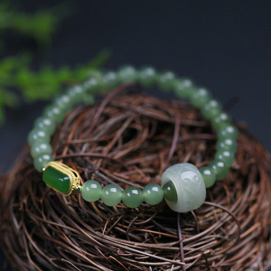 Practice · Natural Emerald Jade stone Bracelet