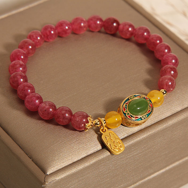 Good Luck · Strawberry Crystal Bracelet