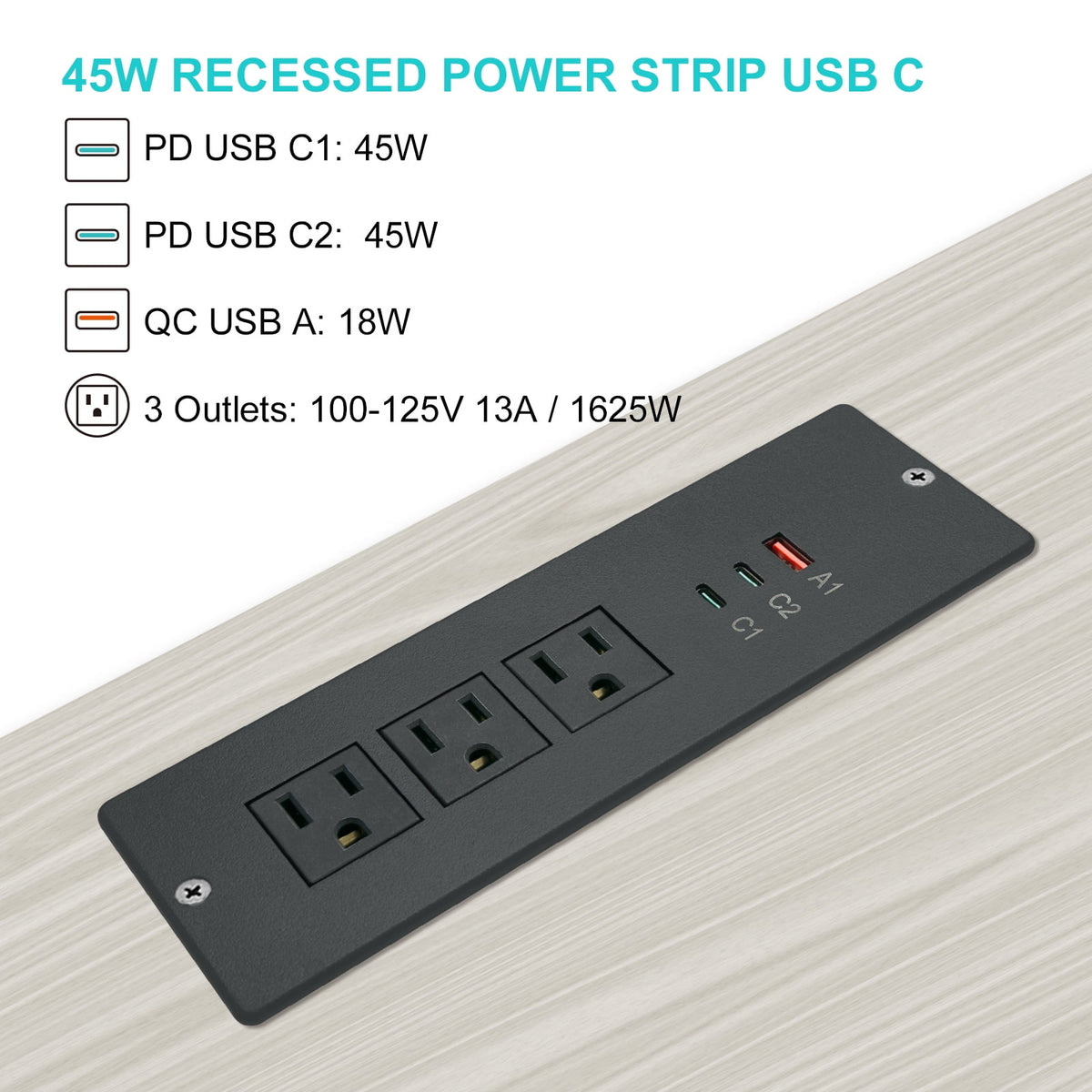 Flush Mount Desk Power Outlets