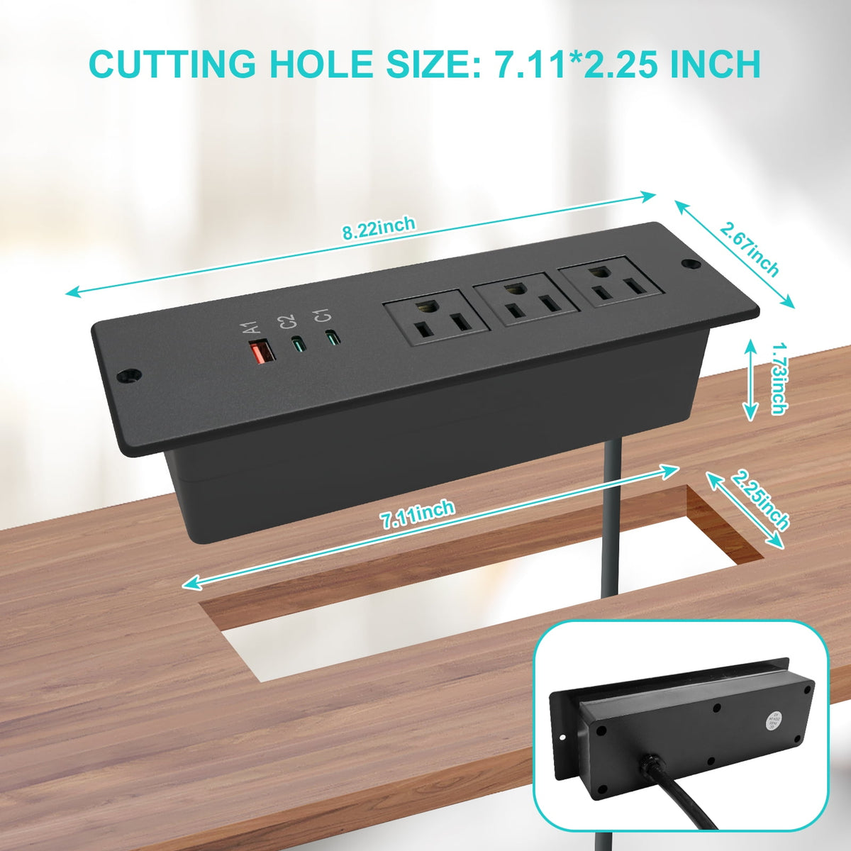 Flush Mount Desk Power Outlets
